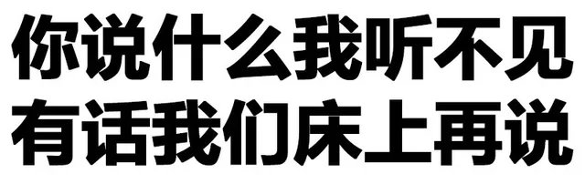 你说什么我听不见，有话我们床上再说（你说什么我听不见，有话我们床上再说）