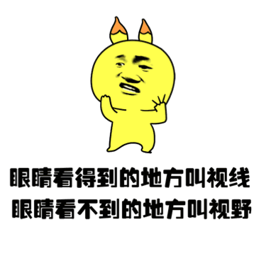 眼睛看得到的地方叫视线 眼睛看不到的地方叫视野