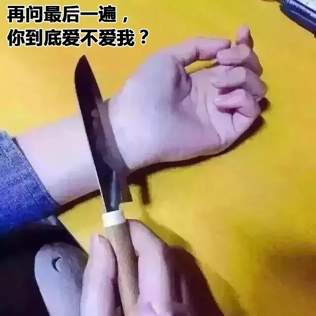再问最后一遍， 你到底爱不爱我？要不我就割脉自杀给你看（再问最后一遍， 你到底爱不爱我？要不我就割脉自杀给你看）