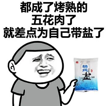 都成了烤熟的五花肉了，就差点为自己带盐了（都成了烤熟的五花肉了，就差点为自己带盐了）