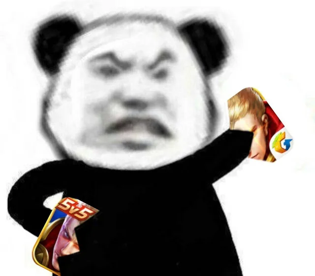 (熊猫头手撕王者荣耀 logo)
