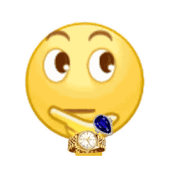 emoji 戴蓝宝石金表沉思