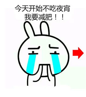 今天开始不吃夜宵，我要减肥！
