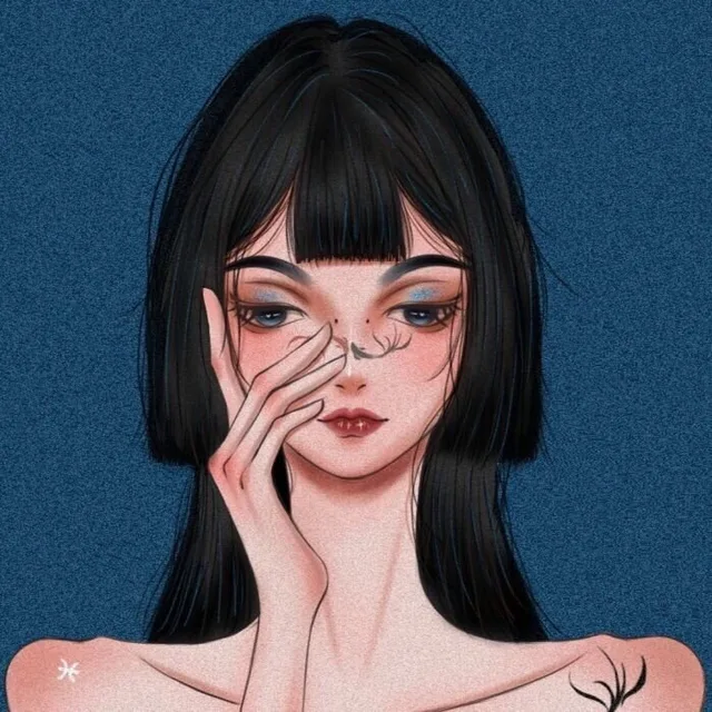 长发女生头像4