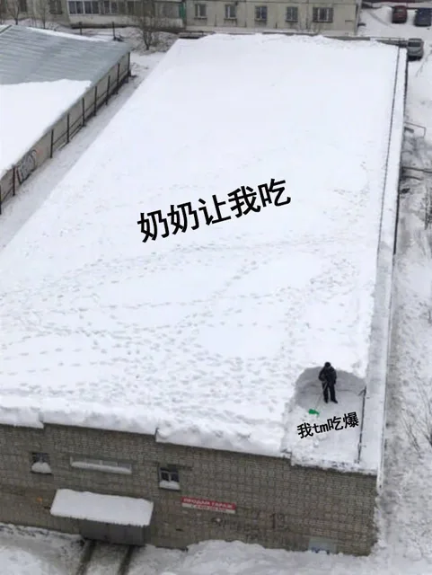 奶奶让我吃 vs 我 tm吃饱（雪地）