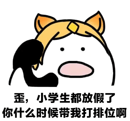 歪，小学生都放假了，你什么时候带我打排位啊