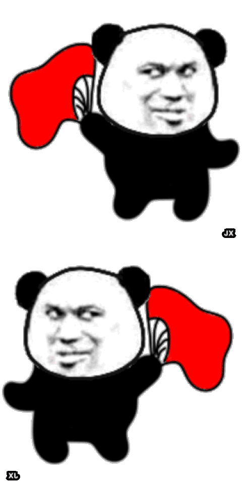 两个熊猫头舞扇 GIF（两个熊猫头舞扇 GIF）