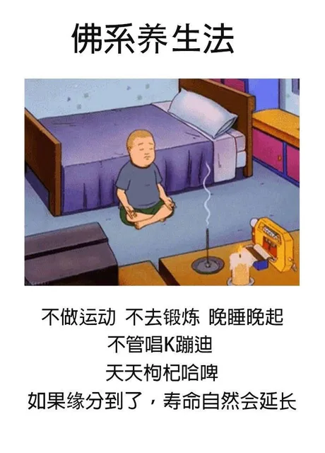 佛系养生法不做运动不去锻炼晚睡晚起不管唱K蹦迪天天枸杞哈啤如果缘分到了,寿命自然会延长（佛系养生法不做运动不去锻炼晚睡晚起不管唱K蹦迪天天枸杞哈啤如果缘分到了,寿命自然会延长）