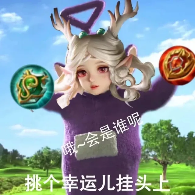 哦~会是谁呢挑个幸运儿挂头上