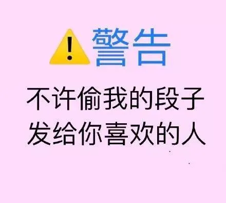 警告 不许偷我的段子发给你喜欢的人
