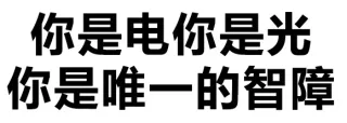 你是电你是光 你是唯一的智障