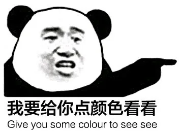 我要给你点颜色看看 _熊猫头_装逼_群聊表情包