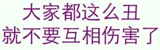 大家都这么丑 就不要胡想伤害了