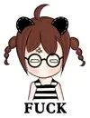 我擦（WO CA） 羊角辫女孩文字表情包_动图