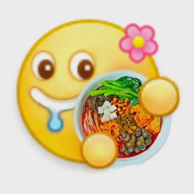 小黄脸手拿螺蛳粉表情包