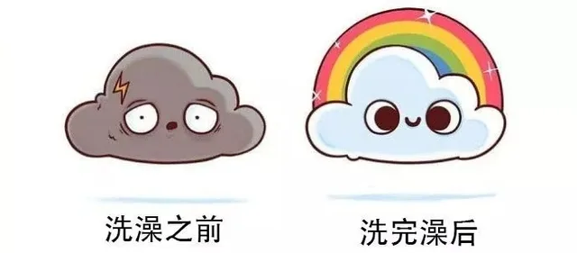 洗澡之前洗完澡后