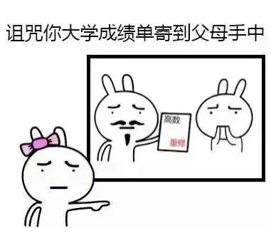 组织你大学成绩单寄到父母手中 - 画个圈圈诅咒你们 - 卡通兔子