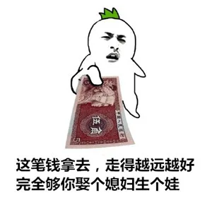 这笔钱拿去，走得越远越好，完全够你娶个媳妇生个娃