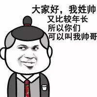 大家好，我姓帅，又比较年长，所以你们可以叫我帅哥_表情头牌_金馆长_帅哥表情包