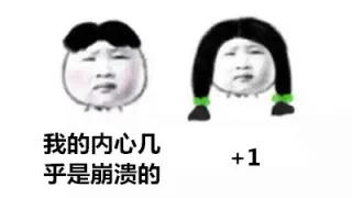 我的内心几乎是崩溃的。加一+1
