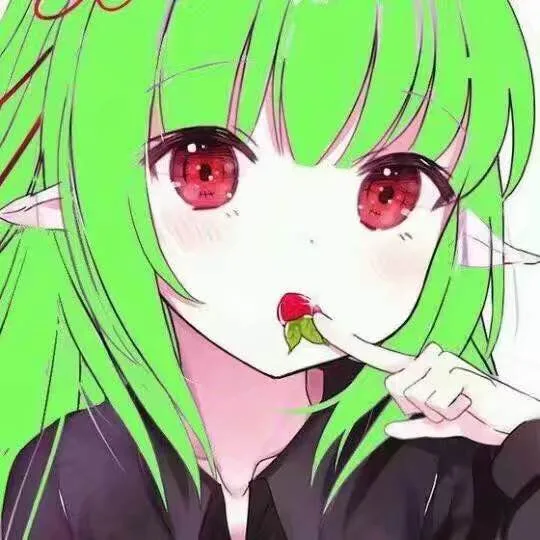 绿色头发动漫女生头像
