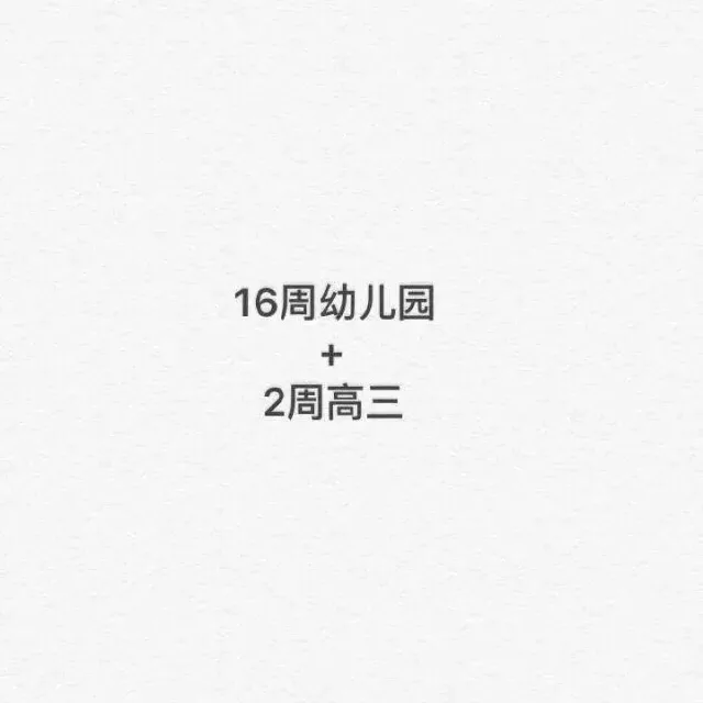 16周幼儿园+2周高三
