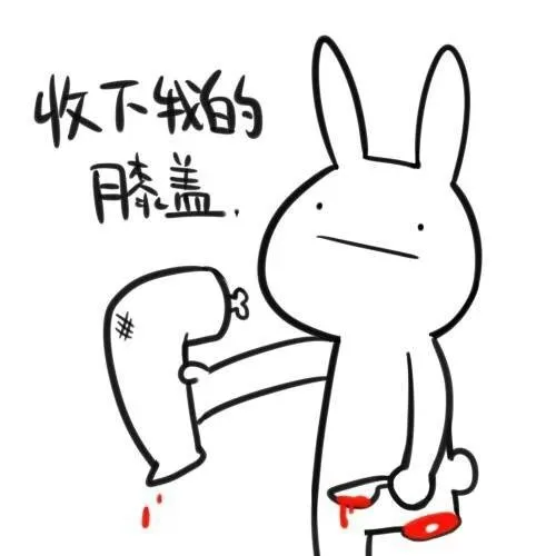 收下我的膝盖（殴打小兔子）_兔子表情包