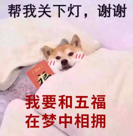 帮我关下灯，谢谢！我要和五福在梦中相拥（帮我关下灯，谢谢！我要和五福在梦中相拥）