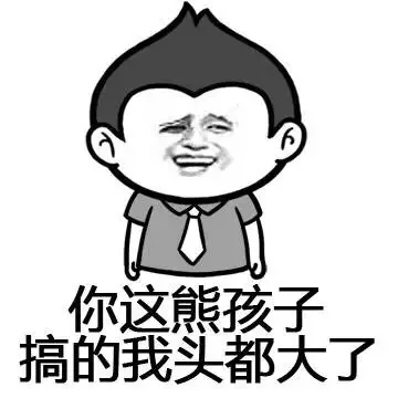 你这熊孩子，搞的我头都大了