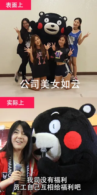 表面上公司美女如云实际上我司没有福利员工自己互相给福利吧