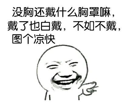 没胸还戴什么胸罩嘛，戴了也白载，不如不戴，图个凉快