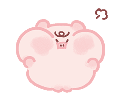 小粉猪生气 GIF