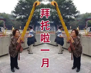 虔诚大妈烧香表情包 拜托啦 _烧香表情包