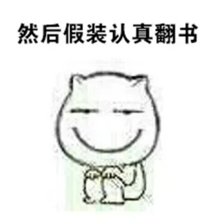然后假装认真翻书