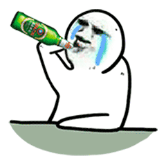 流泪喝啤酒