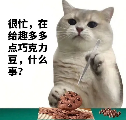 很忙,在给趣多多点巧克力豆,什么事?（很忙,在给趣多多点巧克力豆,什么事?）