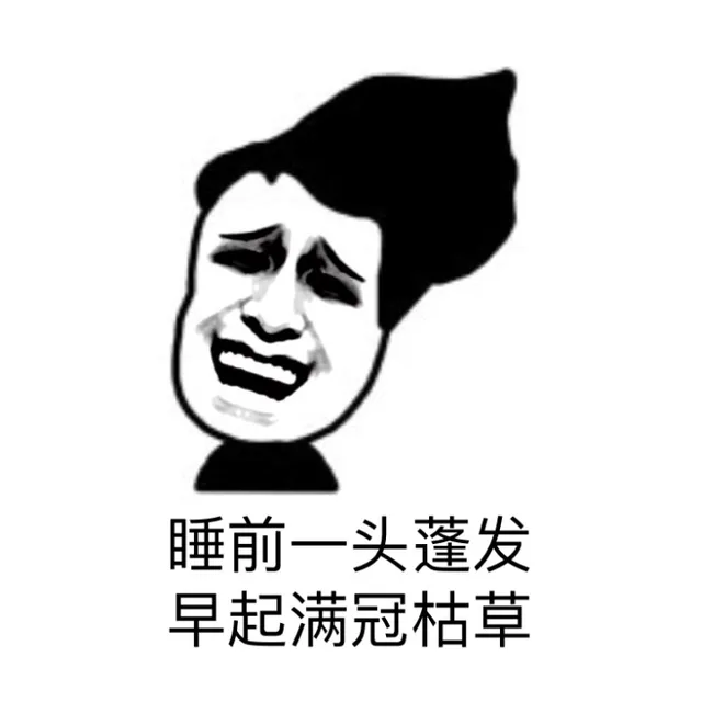 睡前一头蓬发，早起满贯枯草