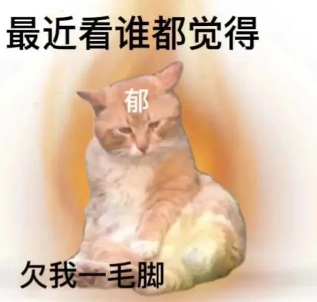 最近看谁都觉得郁欠我一毛脚（最近看谁都觉得郁欠我一毛脚）