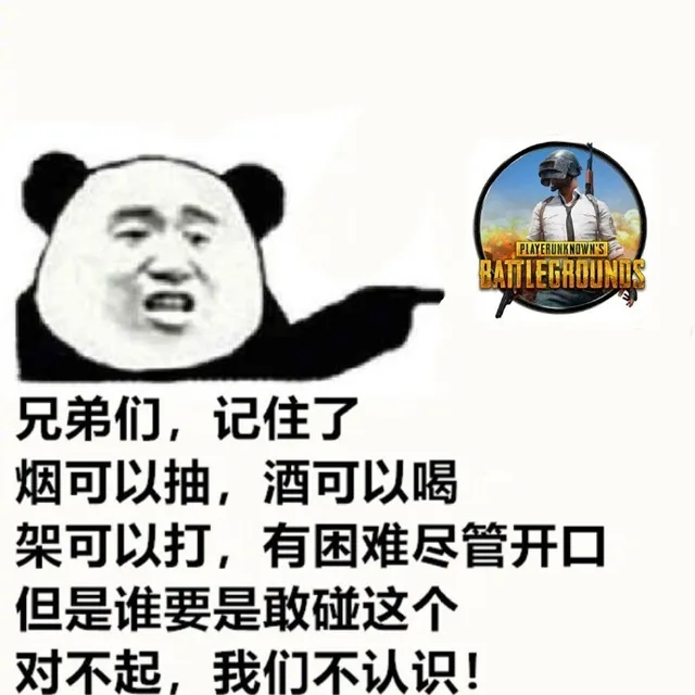 piayerunknown'siWTIEAHOILI兄弟们,记住了烟可以抽,酒可以喝架可以打,有困难尽管开口但是谁要是敢碰这个对不起,我们不认识(PUBG 吃鸡游戏)