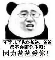 不管儿子你多叛逆，爸爸都不会跟你斗图！因为爸爸爱你！