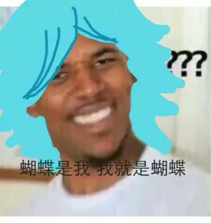 蝴蝶是我 我就是蝴蝶 黑人问号？？？