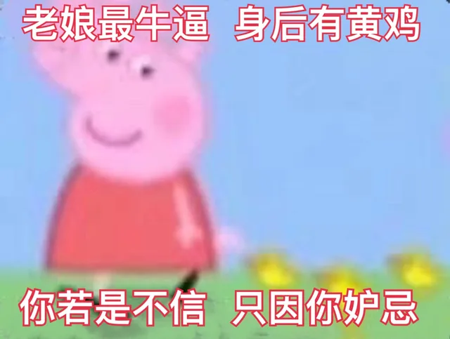 老娘最牛逼 身后有黄鸡，你若是不信 只因你妒忌（小猪佩奇）（老娘最牛逼 身后有黄鸡，你若是不信 只因你妒忌（小猪佩奇））