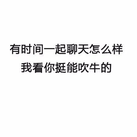 有时间一起聊天怎么样，我看你挺能吹牛的