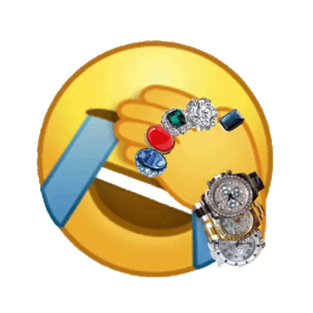 Emoji戴手表捂脸哭笑不得
