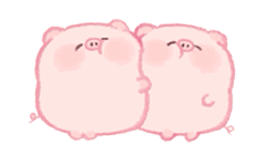 小粉猪蹭蹭 GIF
