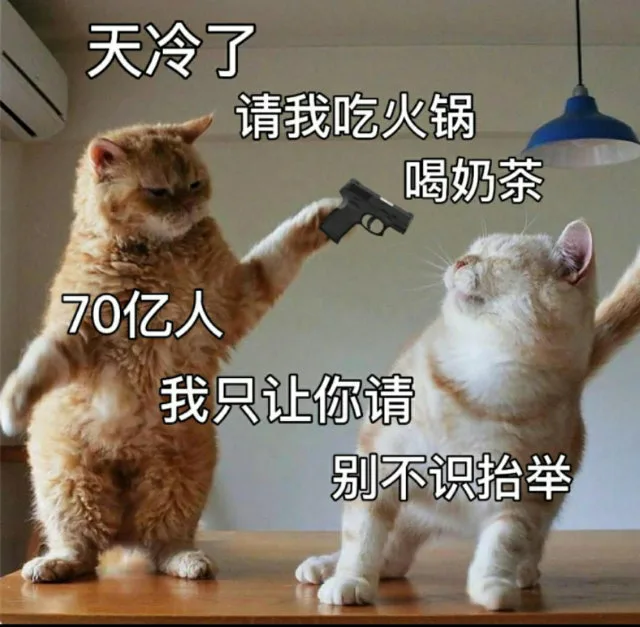 天冷了请我吃火锅喝奶茶70亿人我只让你请别不识抬举（天冷了请我吃火锅喝奶茶70亿人我只让你请别不识抬举）