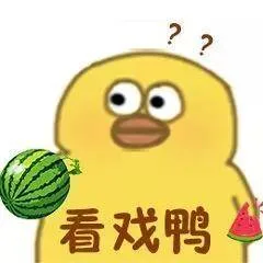 小黄鸭吃西瓜看戏鸭
