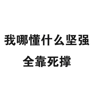 我哪懂什么坚强，全靠死撑