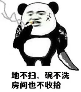 地不扫，碗不洗，房间也不收拾