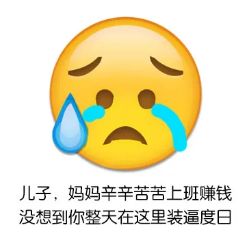 儿子，妈妈辛辛苦苦上班赚钱，没想到你整天在这里装逼度日